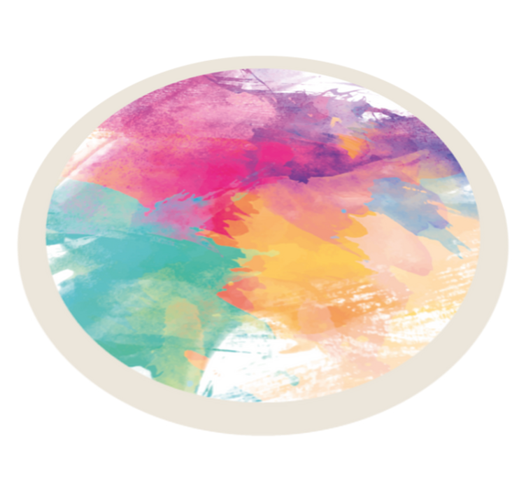 Kleurrijke aquarel splash vinyl tapijt met textuur - TenStickers