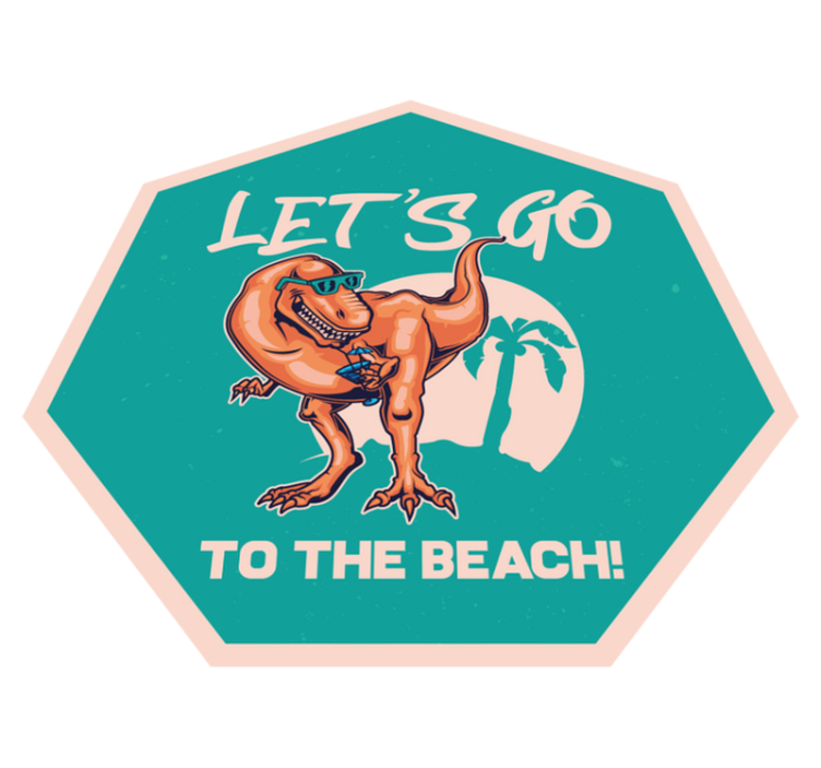 Stranddinosaurusplezier dieren vinyl tapijt - TenStickers