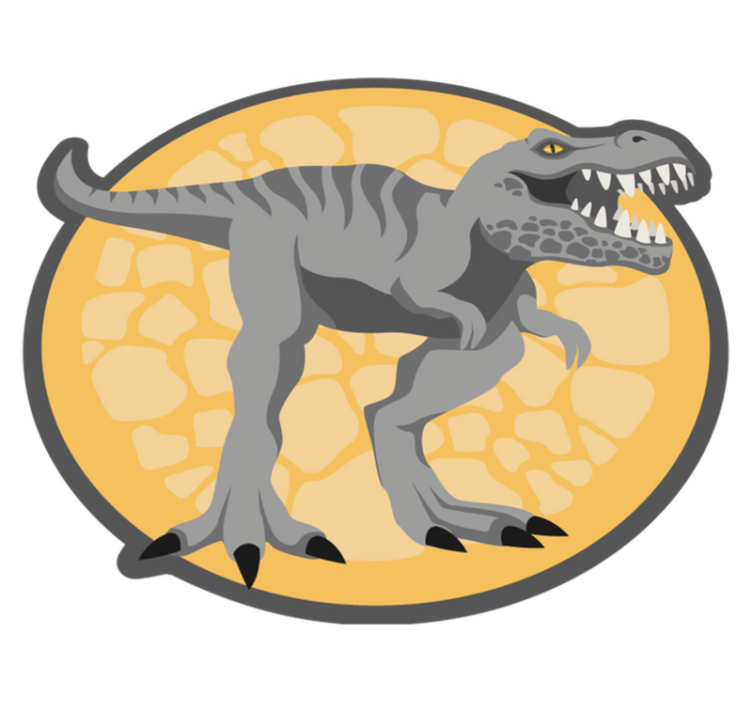 Dinosaurus circulair ontwerp vinyl tapijt kind - TenStickers