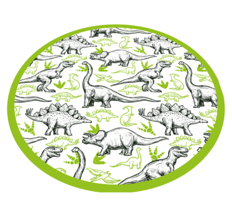 Vinyl vloerkleed dieren Twee kleuren doodle dinosaurus print - TenStickers