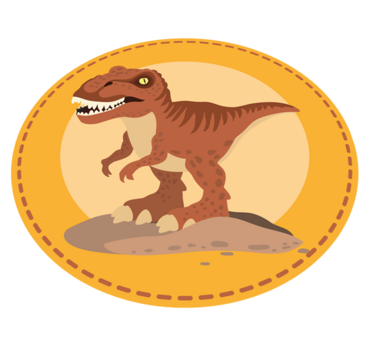 Rond vloerkleed met dinosaurussen vinyl tapijt kind - TenStickers