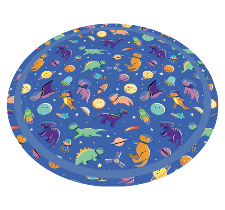 Ruimte dinosaurus rond vinyl tapijt kind - TenStickers