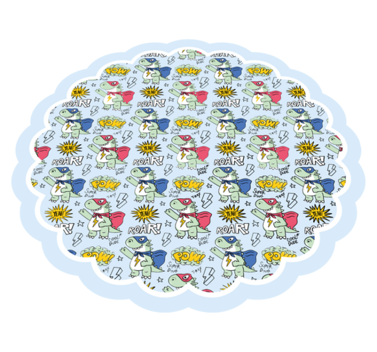 Superheld dino's vinyl tapijt kind - TenStickers