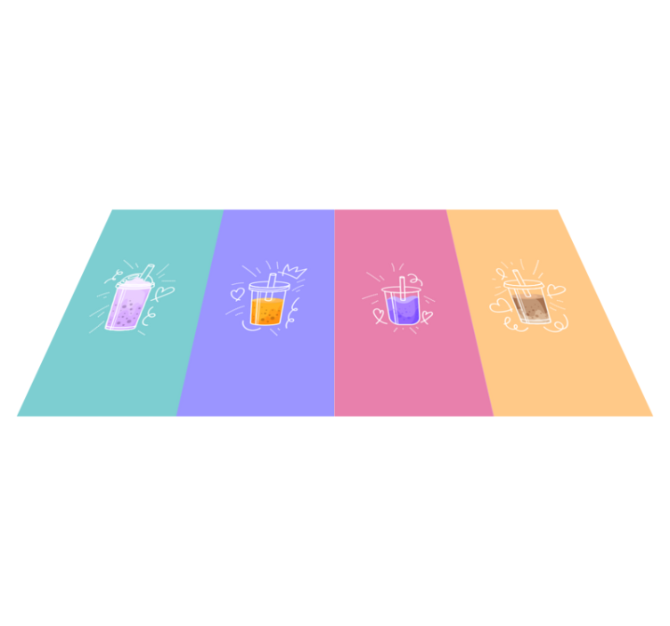 Drank doodle vierkantjes vinyl tapijt zinnen en teksten - TenStickers