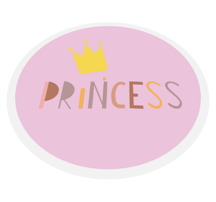 Ronde prinsessenkroon vinyl tapijt baby - TenStickers