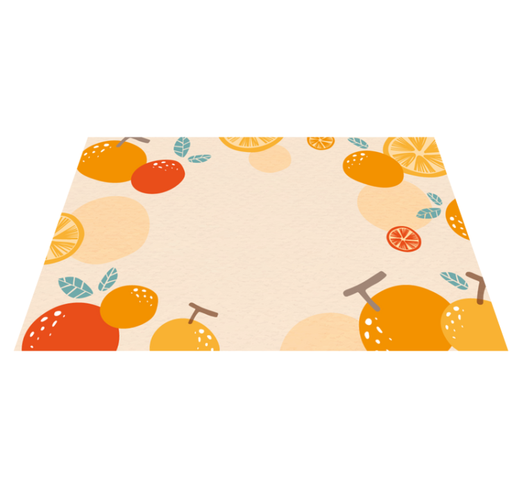 Citrus patroon vinyl tapijt bloemen en planten - TenStickers