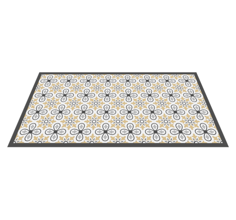 Bloemen geometrische harmonie vinyl tapijt geometrisch - TenStickers