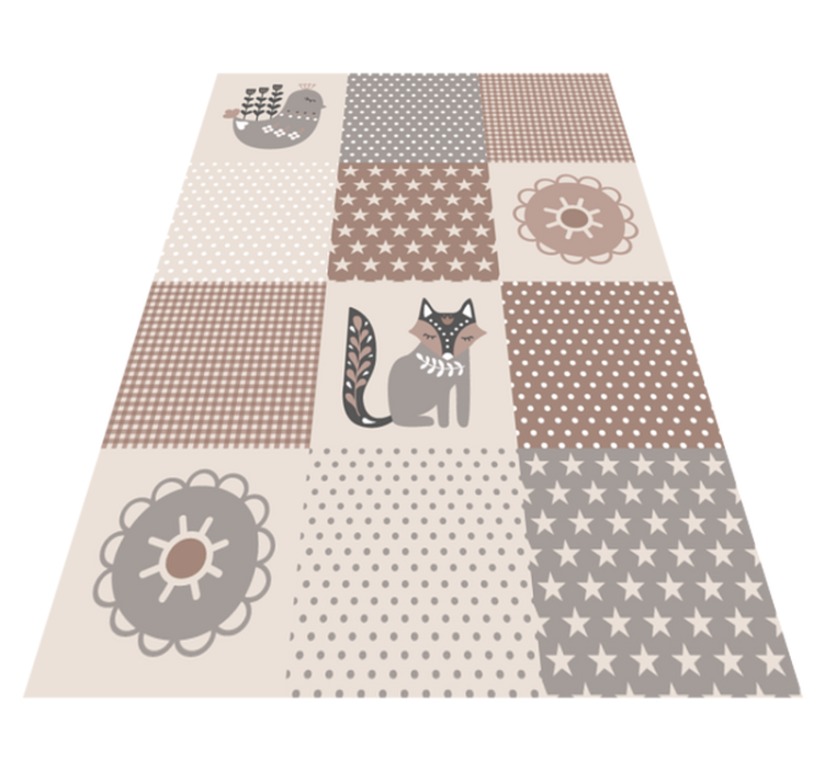 Patchwork-speeltijd vinyl tapijt voor meer kinderen - TenStickers