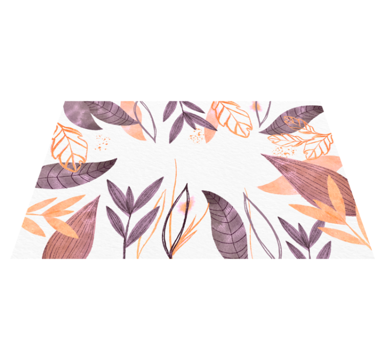 Elegante bladpatronen vinyl tapijt slaapkamer - TenStickers