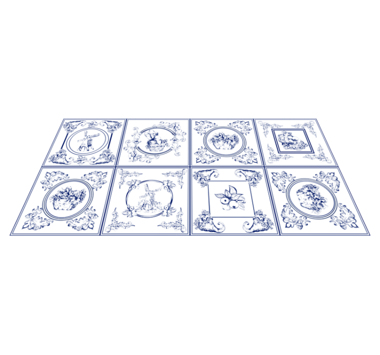 Porseleinen elegantie vinyl tapijt tegels - TenStickers