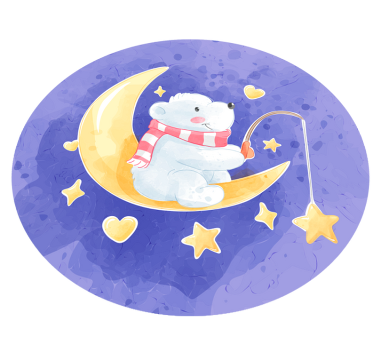 Maanverlichte berenwelp vinyl tapijt baby - TenStickers