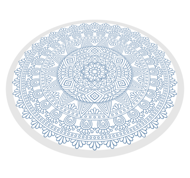 Complex blauw motief vinyl tapijt mandala - TenStickers