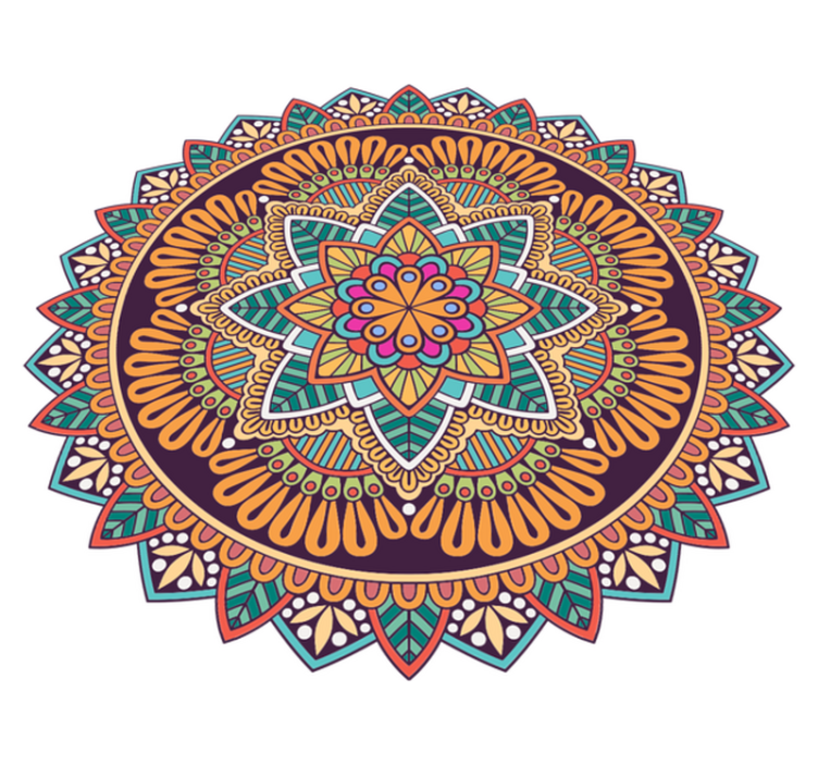 Mandala vinyl tapijt Kleurrijke mandala bloem - TenStickers