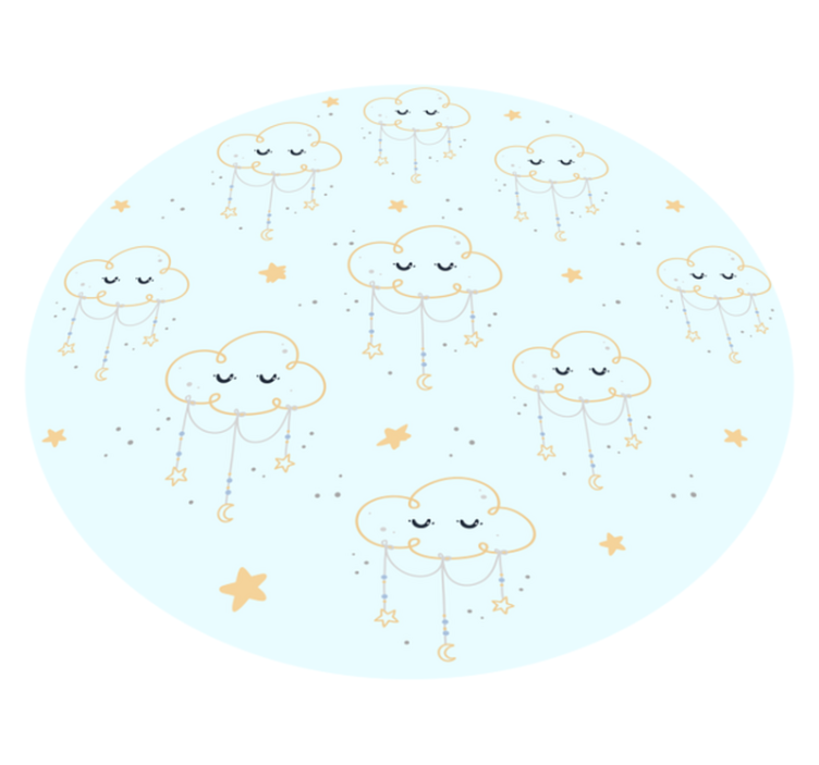 Dromerig wolkenlandschap vinyl tapijt baby - TenStickers