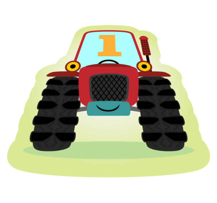 Tractorillustratie vinyl tapijt kind - TenStickers