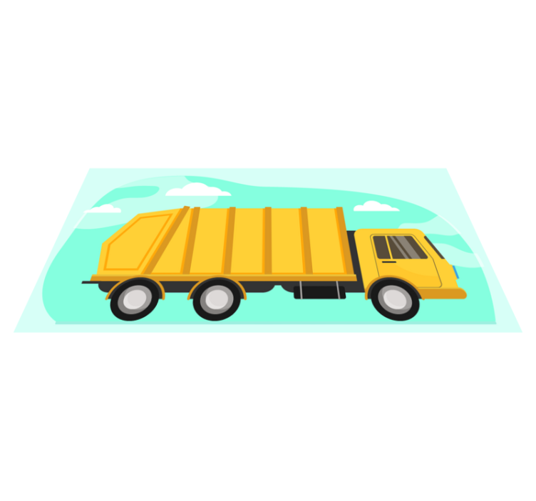 Cartoon dumper vinyl tapijt voor meer kinderen - TenStickers