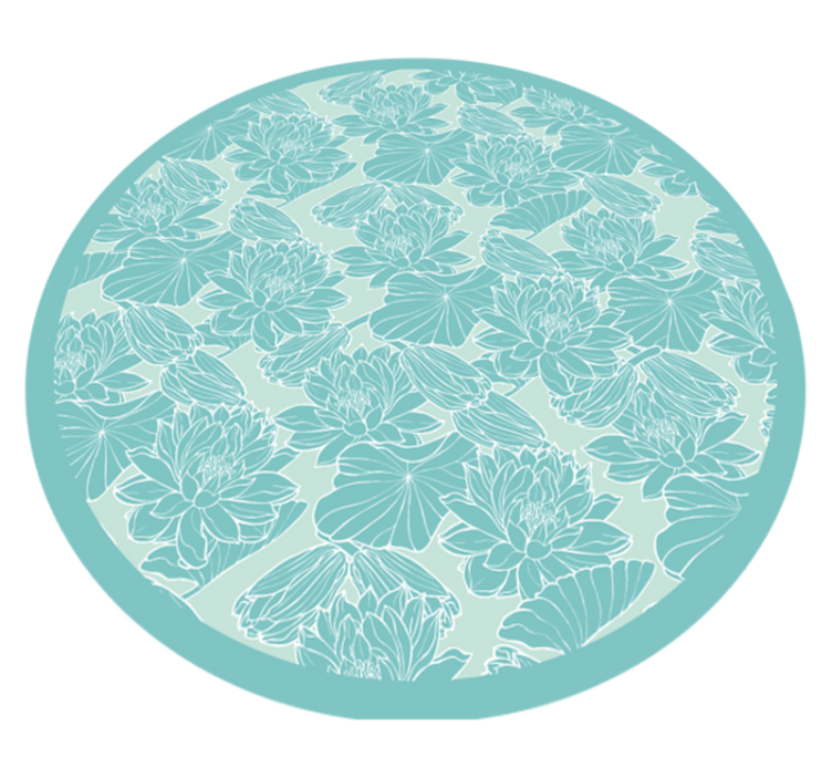 Bloemenmotief cirkel vinyl tapijt bloemen en planten - TenStickers