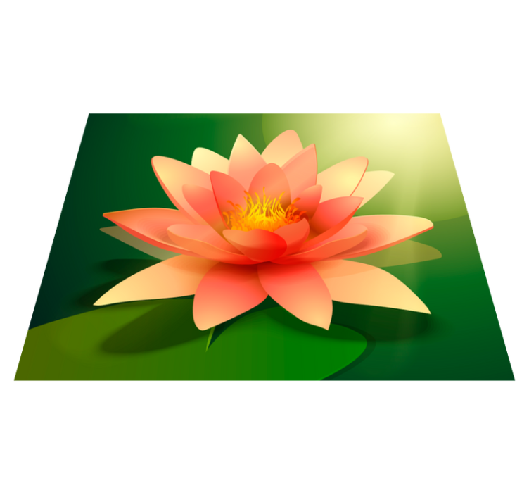 Bloeiende lotus vinyl tapijt bloemen en planten - TenStickers