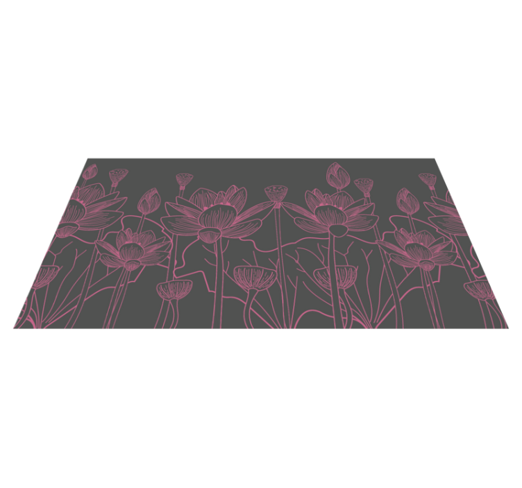 Bloemencontourschets vinyl tapijt bloemen en planten - TenStickers
