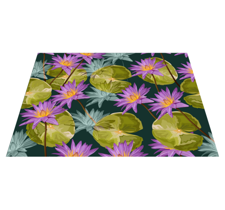 Botanische waterlelies vinyl tapijt bloemen en planten - TenStickers