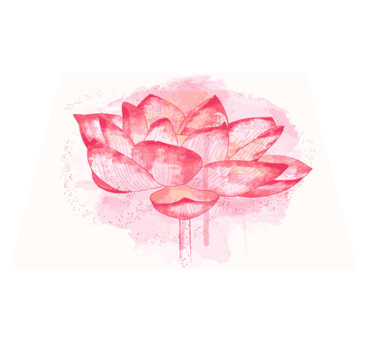 Aquarel lotus vinyl tapijt bloemen en planten - TenStickers