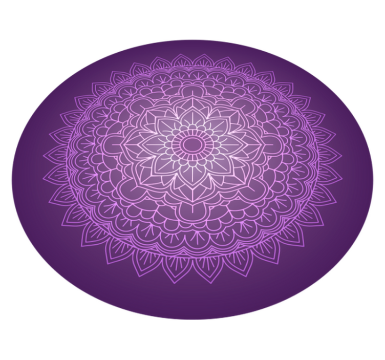 Mandala vinyl tapijt Paarse mandala - TenStickers
