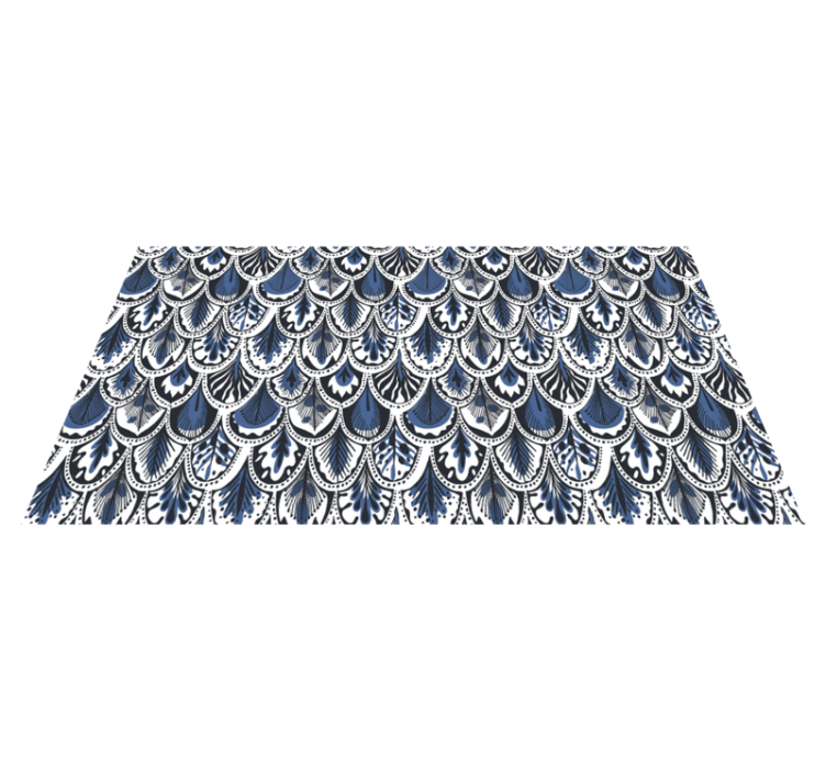 Pauwenstaartpatroon vinyl tapijt tegels - TenStickers