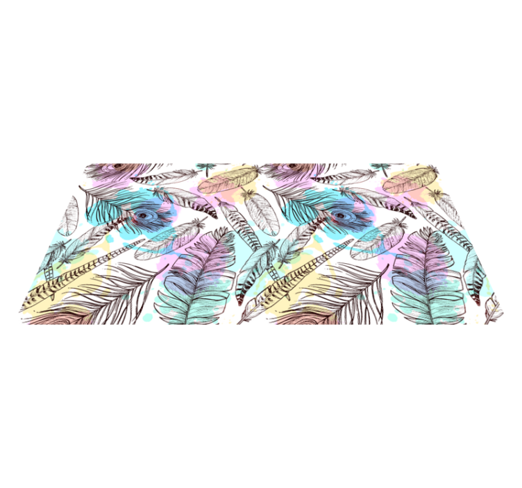 Veermotief vinyl tapijt bloemen en planten - TenStickers