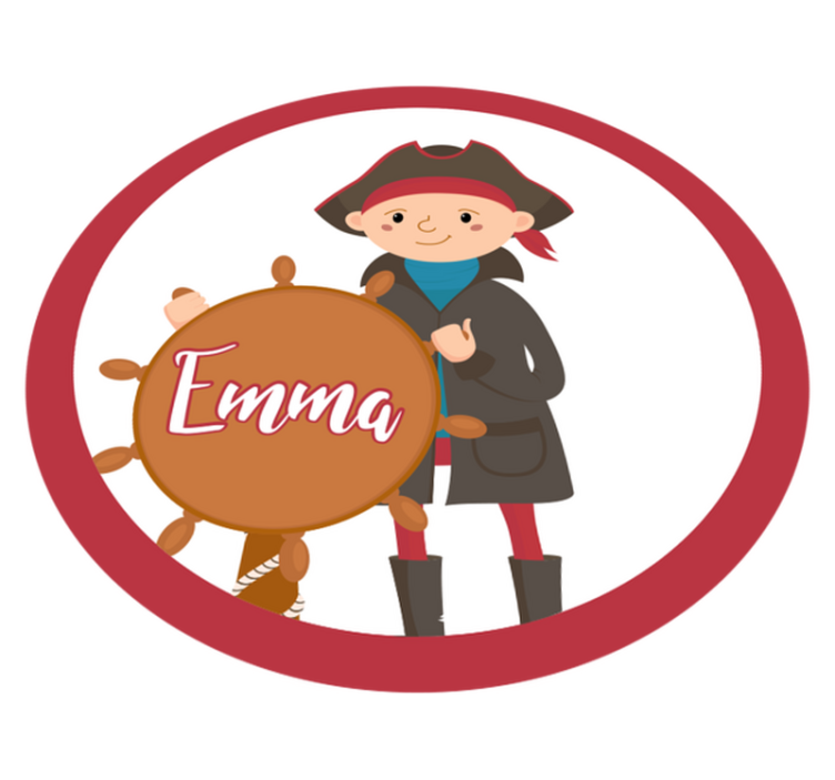 Klantgerichte piraat vinyl tapijt met naam - TenStickers