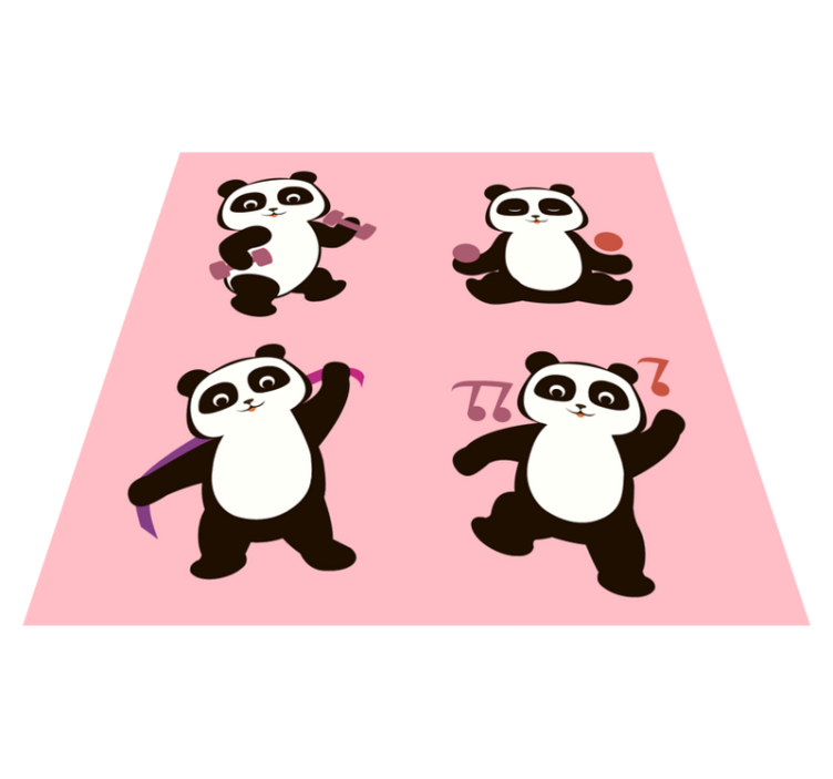 Panda-dansmotief vinyl tapijt kind - TenStickers