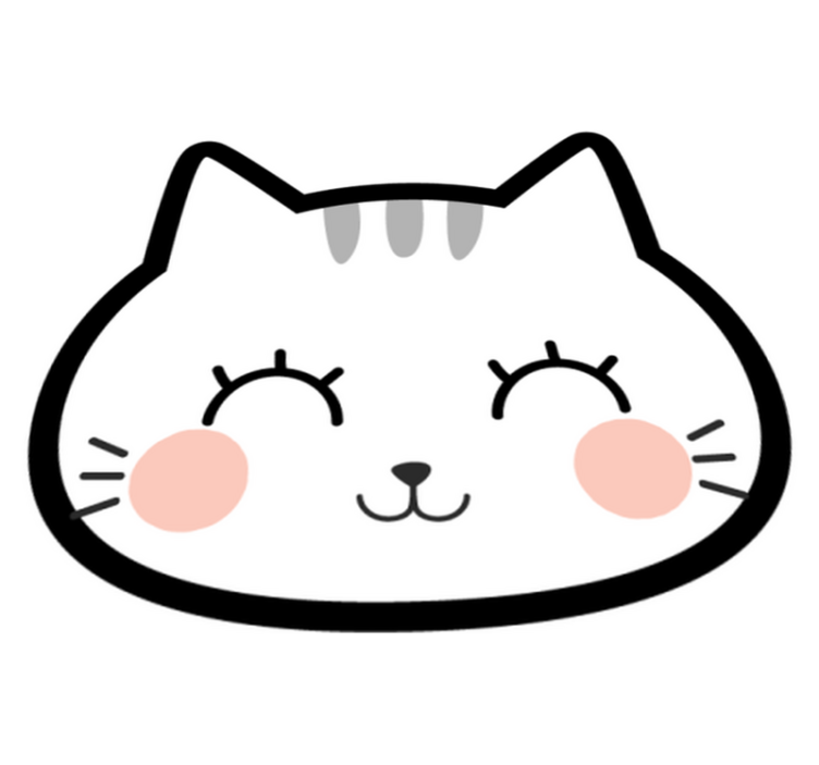 Gezichtsvorm van een kat vinyl tapijt baby - TenStickers