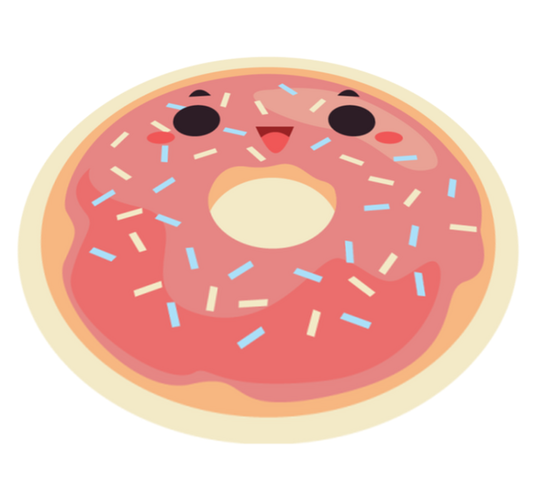Geanimeerde donut vinyl tapijt voor meer kinderen - TenStickers