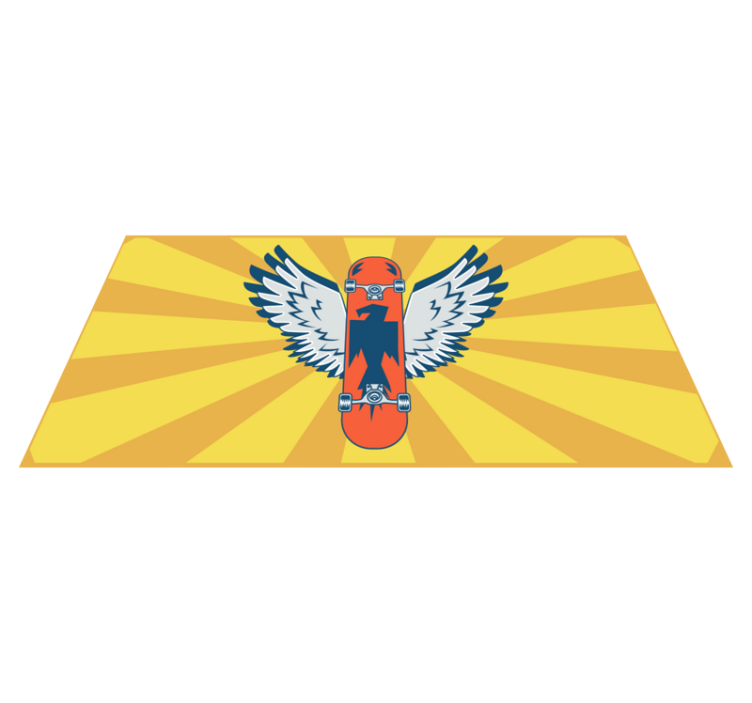 Skateboardvleugels decor vinyl tapijt voor meer kinderen - TenStickers