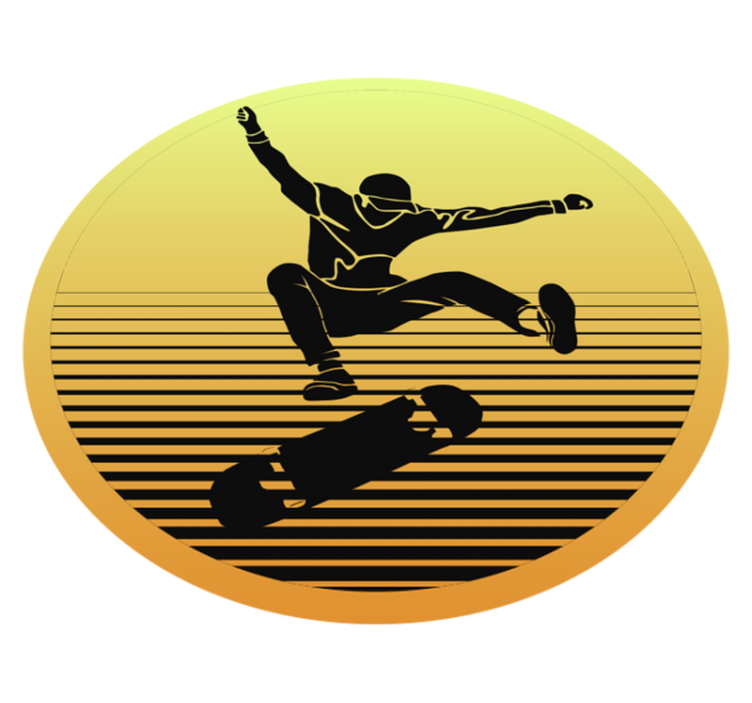 Skateboarden silhouet vinyl tapijt tiener - TenStickers
