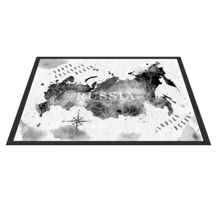 Monochrome wereldkaart vinyl tapijt wereldkaart - TenStickers