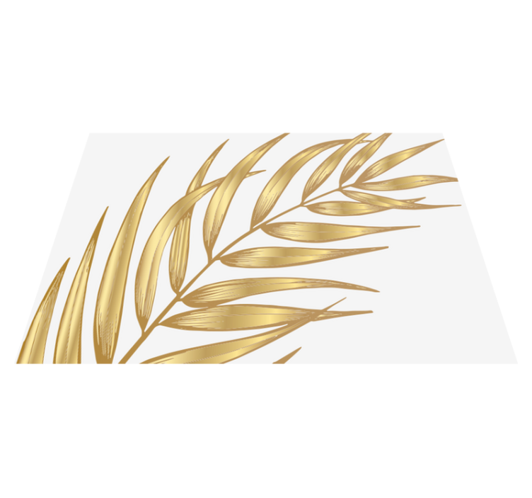 Gouden bladpatroon vinyl tapijt bloemen en planten - TenStickers