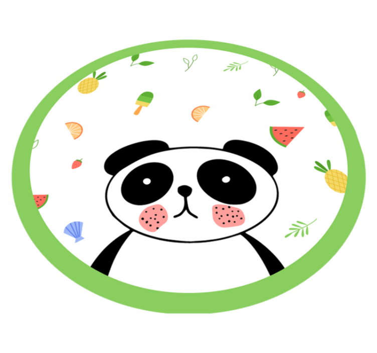 Schattige panda cirkel vinyl tapijt kind - TenStickers