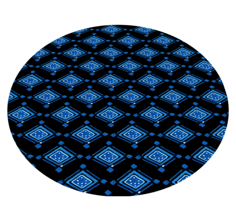 Blauw ruitpatroon vinyl tapijt geometrisch - TenStickers