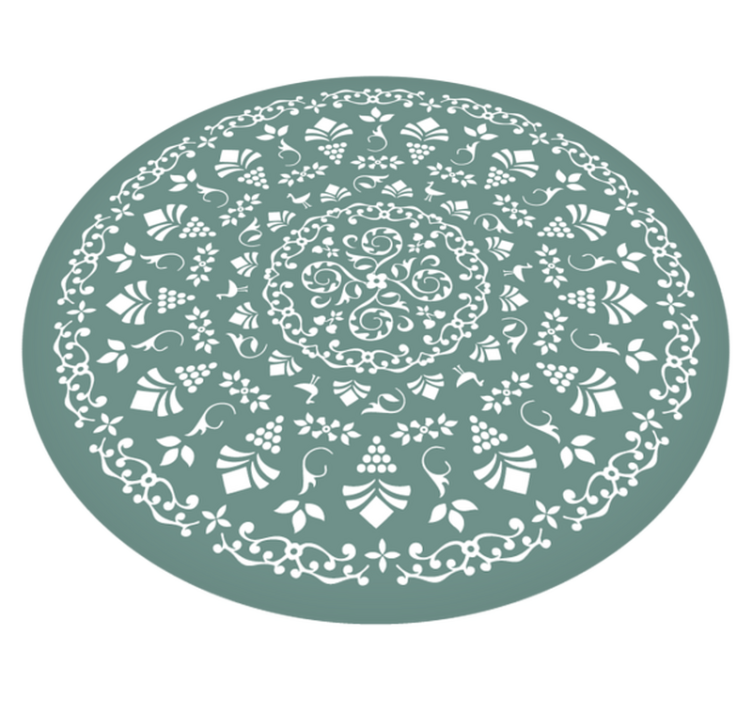 Bloemenpatroonmotief vinyl tapijt mandala - TenStickers