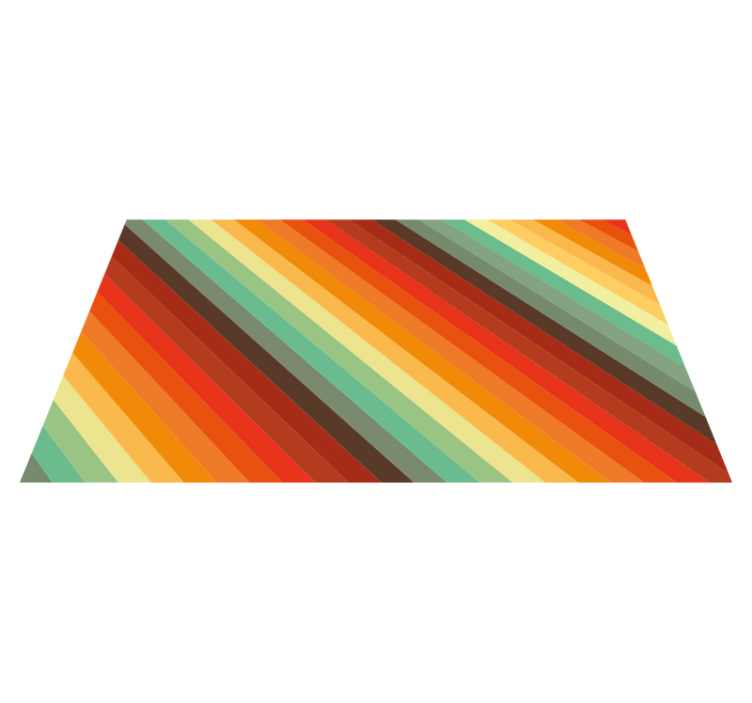 Levendige diagonale strepen vinyl tapijt slaapkamer - TenStickers