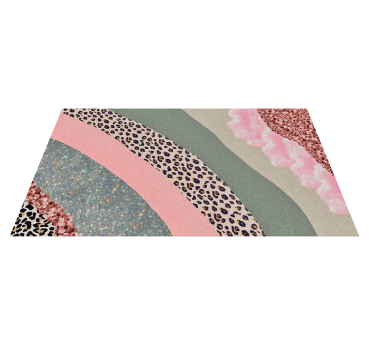 Gelaagde kleurgolven vinyl tapijt slaapkamer - TenStickers