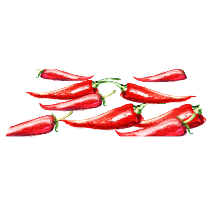 Chilipepers ontwerp vinyl vloerkleed keuken - TenStickers