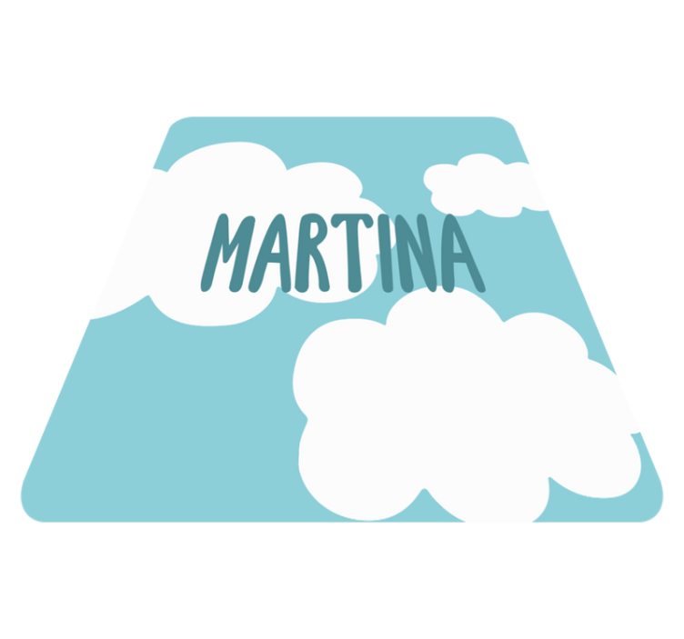 Klassieke wolken met naam vinyl tapijt voor meer kinderen - TenStickers