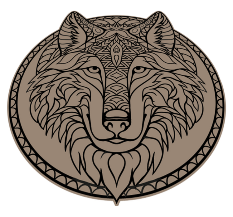 Bruin wolf ontwerp dieren vinyl tapijt - TenStickers