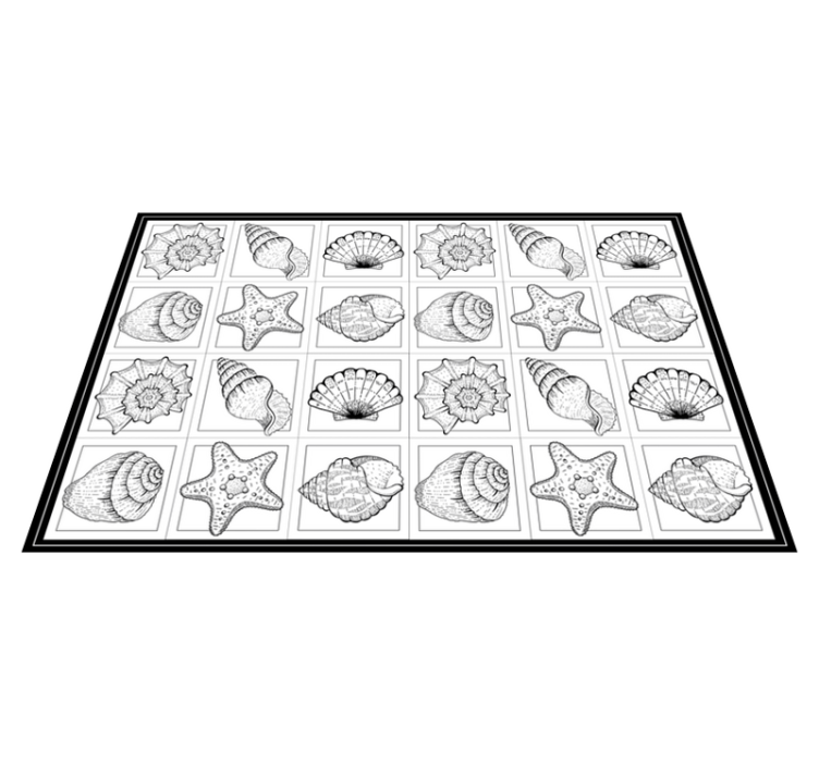 Schelpkunstwerk vinyl tapijt natuur - TenStickers