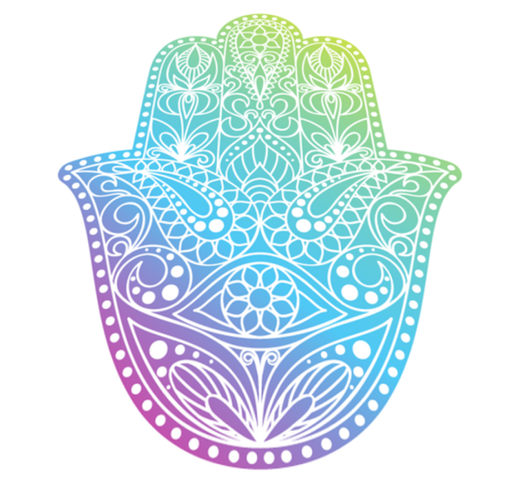 Gradiënt hand van fatima vinyl tapijt mandala - TenStickers