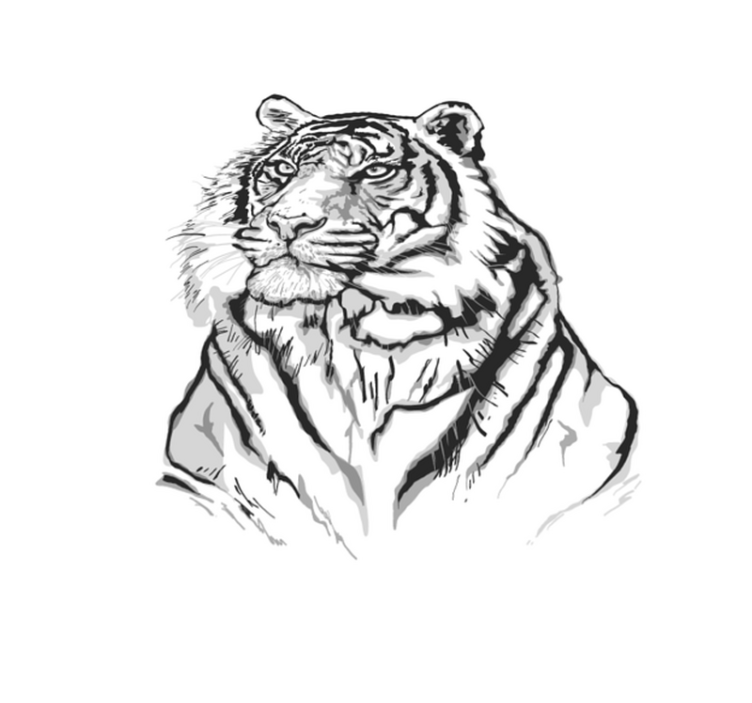 Tijger artistiek portret vinyl tapijt dierenprint - TenStickers