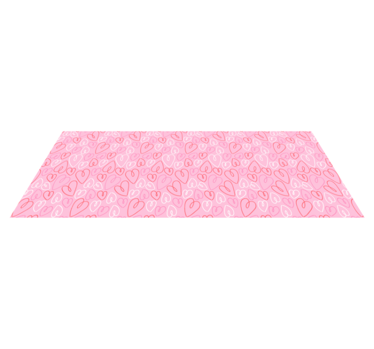 Roze hartpatroon vinyl tapijt slaapkamer - TenStickers