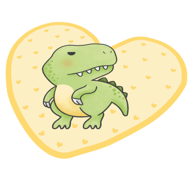 Hartvormige dino vinyl tapijt kind - TenStickers
