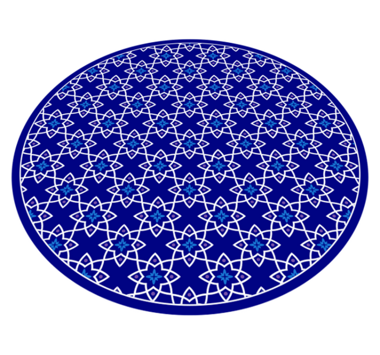 Azuurblauw bloemmotief vinyl tapijt mozaïek - TenStickers